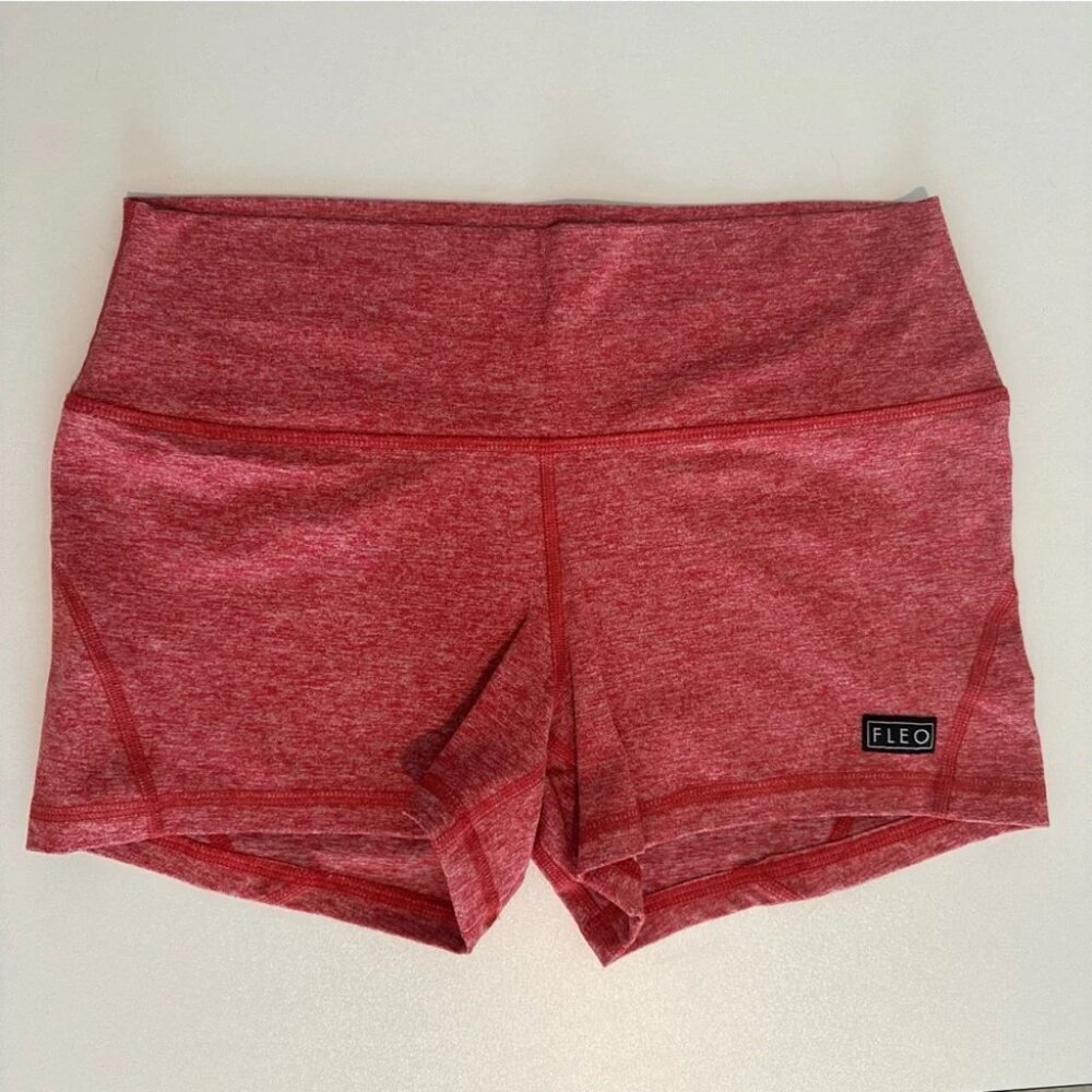 Fleo Heathered Red Athletic Shorts